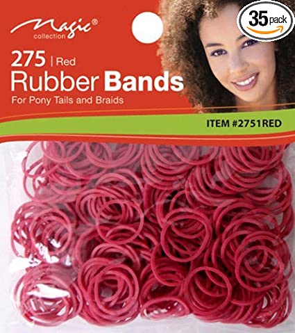 275 red rubber bands for pony tails and braids